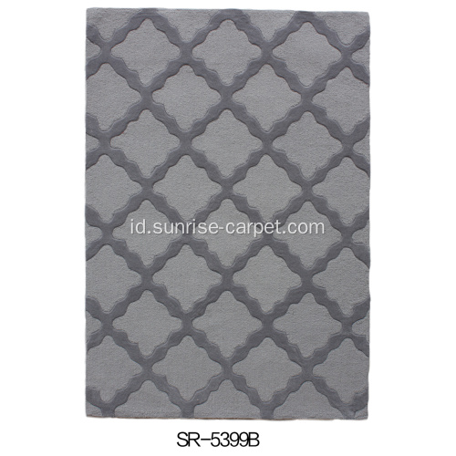 Hand Tufted Carpet dengan desain geometris